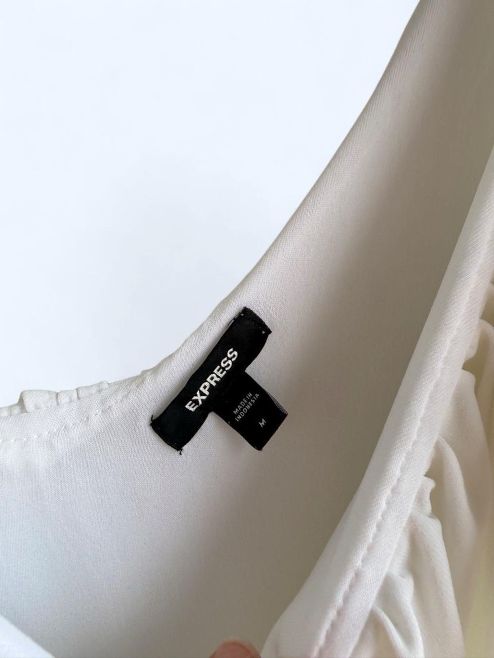 Express White Ruffle Peplum Blouse - Picture 2 of 3